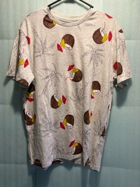 Men's Short Sleeve Coconut Print Tee - Gray